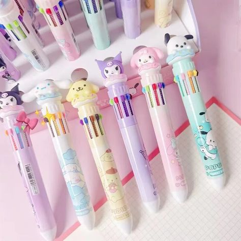 1.91PEN 91% de DESCUENTO|Sanrio Bolígrafo de gel para escritura de estudiantes, suministros de oficina de 10 colores, Cinnamoroll, Kuromi, Kawaii, novedoso| | - AliExpress Cool Pens, Hello Kitty School, Kawaii Cinnamoroll, Multi Color Pen, Pretty School Supplies, Cute Stationary School Supplies, Cool Fidget Toys, Cinnamoroll Kuromi, Kawaii Pens