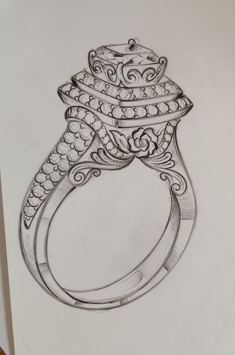 Ring Designs Sketch, Jewellery Drawing Sketches, Jewellery Sketches Illustration, Jewellery Design Sketches Jewelry Drawing, Jewellery Sketches Jewelry Drawing, Ring Sketch Design, Jewelry Sketch Design, Jewellery Design Drawing, Jewellery Drawing