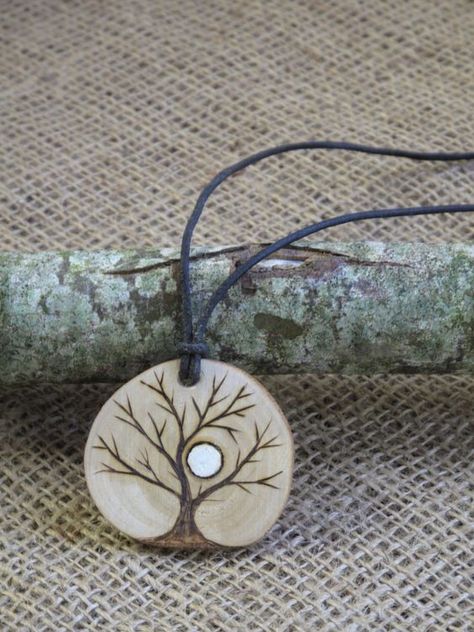 Wood Jewelry Diy, Pagan Magic, Pagan Crafts, Wood Jewelery, Wood Slice Art, Ash Tree, Dremel Wood Carving, Witchy Crafts, Wood Burning Crafts