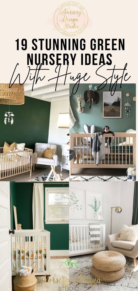 Welcome to our curated collection of 19 green nursery ideas that exude immense style and elegance. Gray White And Green Nursery, Green Black White Nursery, Gender Neutral Nursery Wall Colors, Green Wall Nursery Boy, Grey Green Nursery, Green Theme Nursery, Forest Green Baby Nursery, Boho Boy Nursery Ideas, Green Paint For Nursery