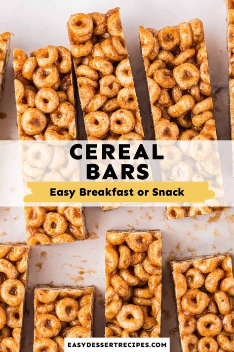 Cereal Bars Homemade, Fall Desserts Thanksgiving, Homemade Bars, Cereal Bars Recipes, Honey Nut Cheerios, Homemade Cereal, Easy Bar Recipes, Chocolate Pie Recipes, Breakfast Recipes Sweet