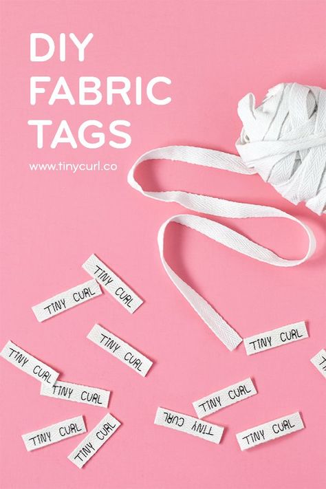 DIY Fabric Tag Tutorial – Tiny Curl Crochet Sewing Labels Diy, Diy Clothes Labels, Make Your Own Fabric, Custom Fabric Labels, Tiny Curls, Sewing Labels, Diy Labels, Labels Diy, Quilt Labels