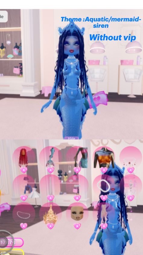 Dti outfit idea theme aquatic-mermaid - siren without vip Mermaid Siren, Preppy Stuff, Themed Outfits, Sirens, Outfit Idea, Dress To Impress, Mermaid, Halloween, Pins