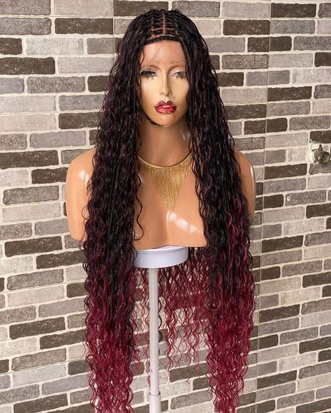 Get this luxurious bohemian knotless braided wig If you want it as humanhair curlsplease kindly order our TARA COLLECTION also get $40 off Kindly pick ombre color as options Knotless Braided Wig, Bohemian Knotless, Braided Wig, Ombre Color, Braids Wig, Wigs, Braids, Color, Plaits