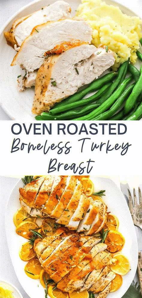 This oven roasted boneless turkey breast makes the best quick and easy holiday meal or weekend dinner. The turkey is simply seasoned and slowly roasted in the oven until perfectly juicy and tender with delicious crispy skin. You'll love the hint of lemon mixed with the spices for an easy turkey breast recipe everyone will love. Herb Roasted Turkey Breast, Boneless Turkey Breast, Herb Roasted Turkey, Slow Cooker Turkey Breast, Oven Roasted Turkey, Turkey Breast Recipe, Slow Cooker Turkey, Roast Turkey Breast, Baked Turkey