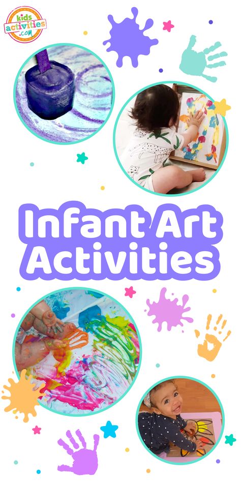 Looking for creative activities for little hands? Today we have 25 infant art activities that are perfect for toddlers, preschoolers, and kindergarteners! These great ideas are perfect for all young children and are easy to set up. Creative Arts Activities For Infants, Messy Infant Activities, Creative Art For Infants, Family Theme Activities For Infants, Pre Nursery Art Activities, Indoor Infant Activities, Activities For One Year Olds Daycare, Infant Preschool Activities, Infant Creative Art Activities