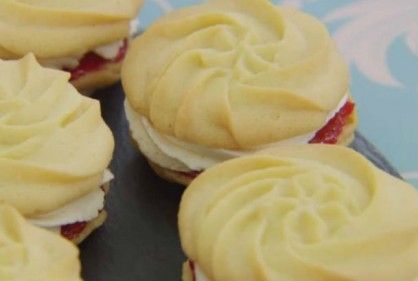 Mary’s Viennese Whirls | The Great British Bake Off Mary Berry Viennese Whirls, British Baking Show Recipes, Viennese Whirls, British Bake Off Recipes, Bake Off Recipes, Mary Berry Recipe, The Great British Bake Off, British Bake Off, British Baking