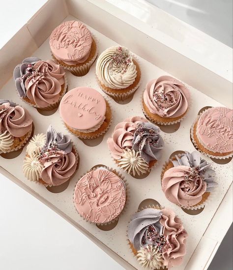 55th Birthday Cupcakes, Cute Birthday Cupcakes Aesthetic, Cute Birthday Cupcakes For Women, 28th Birthday Cupcakes For Women, 30th Birthday Cupcakes For Women Pink, Cupcakes Birthday Women, Fancy Birthday Cupcakes For Women, Birthday Cupcakes Ideas For Women, Cupcakes For Mums Birthday