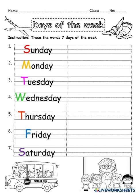 Trace Days Of The Week, Days Of The Week Handwriting, Days Of The Week Worksheet For Grade 2, Days Of The Week Worksheet Kindergarten, Days Of The Week Worksheet Grade 1, Days Of The Week Worksheet Preschool, Days Of Week Worksheet, Tracing Days Of The Week, Days Worksheet