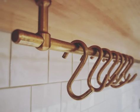 Oak Shelving, Kitchen Rails, Above Sink, Butler’s Pantry, Kitchen Hanging, Tasmanian Oak, House Makeover, Eclectic House, Oak Shelves