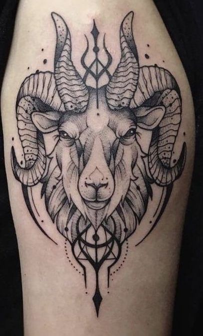 Human Face Tattoo, Goat Head Tattoo, Black Sheep Tattoo, Aries Ram Tattoo, Sheep Tattoo, Butterfly Tattoos On Arm, Ram Tattoo, Capricorn Tattoo, Goat Head