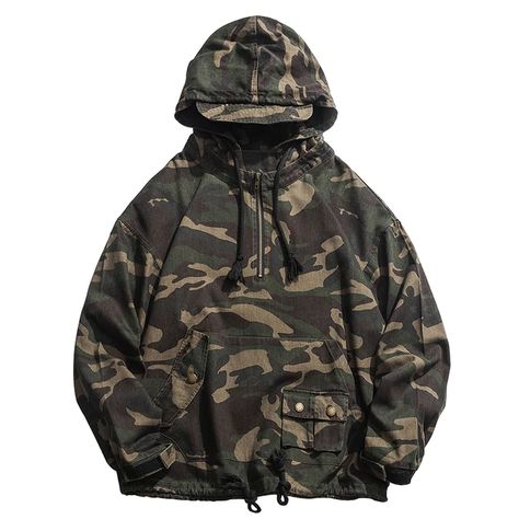 Sweat Vintage, Jackets Fashion Casual, Rock Style Outfits, Army Clothes, Men Pullover, Streetwear Jackets, Camouflage Hoodie, Tactical Jacket, Military Camouflage