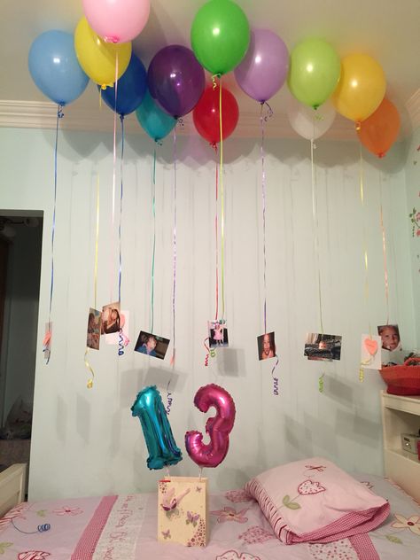 13 Birthday Surprise Ideas, 13 Birthday Backdrop, 13th Birthday Surprise Ideas, 12th Bday Party Ideas, Diy 13th Birthday Decorations, 12 Th Birthday Ideas, 13th Birthday Balloon Ideas, 13th Birthday Picture Ideas, 13th Birthday Decorations Girl