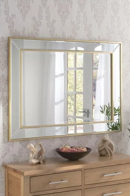 Home Accessories Mirrors | Debenhams Bevelled Mirror, Gold Framed Mirror, Art Deco Inspiration, Classic Mirror, Elegant Mirrors, Mirror On The Wall, Art Deco Mirror, Rectangle Mirror, Light And Space