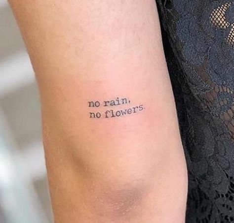 Enough Tattoo, Rare Tattoos, Meaningful Tattoo Quotes, Self Love Tattoo, Writing Tattoos, Inspiration Tattoos, No Rain No Flowers, Discreet Tattoos, Dainty Tattoos