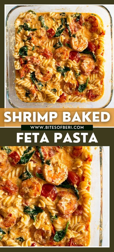 Shrimp With Feta Cheese, Feta Tomato Pasta With Shrimp, Shrimp And Feta Pasta, Recipes With Feta Cheese Main Dishes, Viral Tomato Feta Pasta, Baked Feta Pasta With Shrimp, Shrimp And Feta Recipes, Baked Berry Feta, Baked Feta Pasta With Cherry Tomatoes