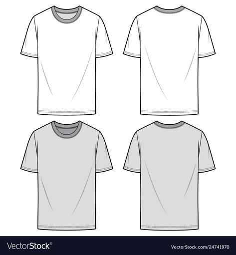 Tshirt Flat Sketch, Flat Sketch Template, Fashion Flat Sketch, Sketch Template, Tshirt Drawing, Hoodie Drawing, Flat Sketches, Shirt Illustration, Template Download