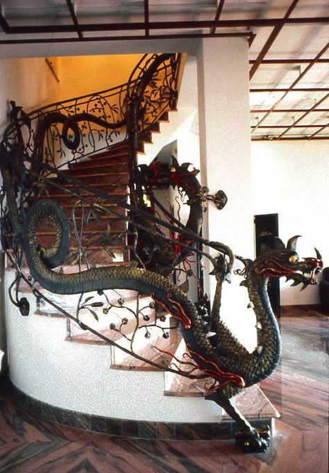 Dragon Railing - Imgur Stair Case, Lan Can, Stairway To Heaven, Spiral Staircase, A Dragon, Design Case, Luxury House, Railing, My Dream Home