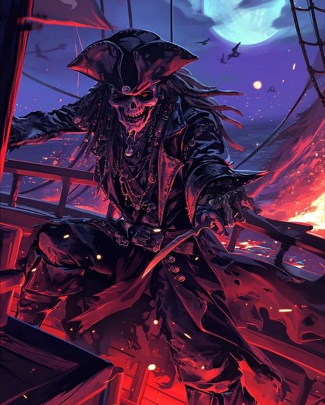 Pirate Dnd Art, Dark Pirate, Pirate Vibes, Fantasy Pirate, Scary Ocean, Pirate Crew, Old Sailing Ships, Dark Fantasy Artwork, Pirate King