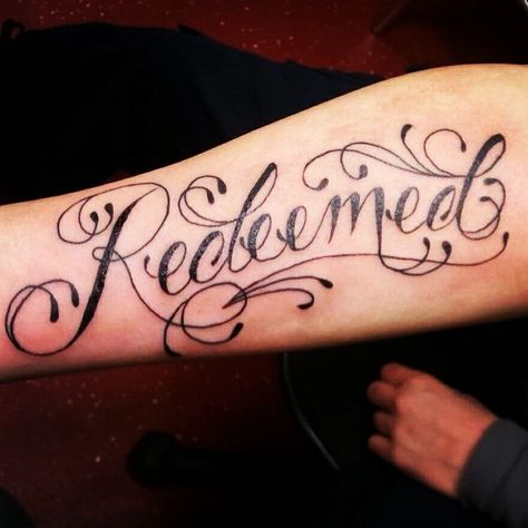 Redeemed tattoo :)  On the inside of my wrist! Redeemed Tattoo, Hd Tattoos, In Loving Memory Tattoos, Hebrew Tattoo, Running Tattoo, Favorite Tattoos, Fairy Tattoo, Memorial Tattoos, Time Tattoos