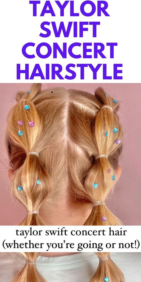 TAYLOR SWIFT CONCERT HAIRSTYLE - HERE IS A PRETTY TAYLOR SWIFT HAIRSTYLE. Concert Hairstyle, Toddler Girl Haircut, Taylor Swift Makeup, Taylor Swift Playlist, Taylor Swift Birthday Party Ideas, Taylor Swift Birthday Party, Concert Hairstyles, Girl Hair Dos, Color Extensions