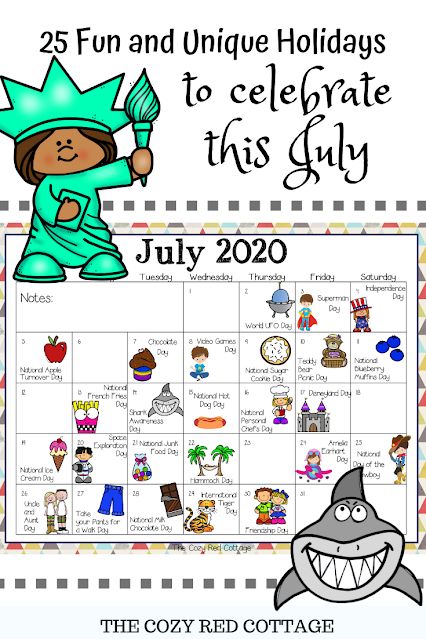 25 Fun and Quirky Holidays to Celebrate in July Fun Holidays To Celebrate, July Themes, National Celebration Days, National Holiday Calendar, Silly Holidays, Curriculum Preschool, July Activities, Work Calendar, July Events