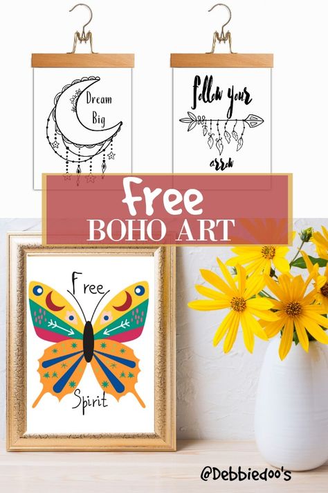 BOHO Printables Free art - Debbiedoos Free Printable Boho Art, Boho Prints Art Free, Boho Printables Free, Free Boho Printable, Boho Pictures For Wall, Free Printable Wall Art Living Room, Free Stencils Printables Templates, Boho Printables, Boho Images