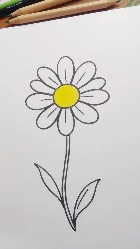 Check Out This Simple Daisy Drawing & 12+ Other Flower Drawing Ideas! #drawingideas #drawing Simple Daisy Drawing, Flower Drawing Ideas, Daisy Drawing, Easy Flower Drawings, Flower Drawing Tutorials, Drawing Tutorials For Beginners, Flower Drawing, Drawing Tutorial, Drawing Ideas