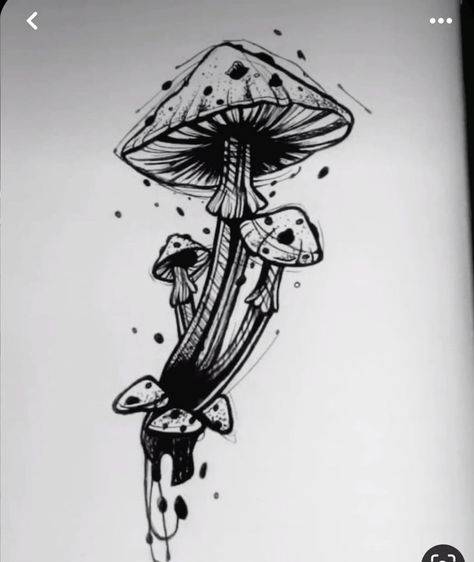 Gothic Mushroom Tattoo, Mushroom Design Drawing, Mushroom Drawing Tattoo, Dark Mushroom Tattoo, Nuckle Tats, Trippy Mushroom Tattoo Design, Traditional Mushroom Tattoo, Mushrooms Tattoo Design, Mushroom Tattoo Design