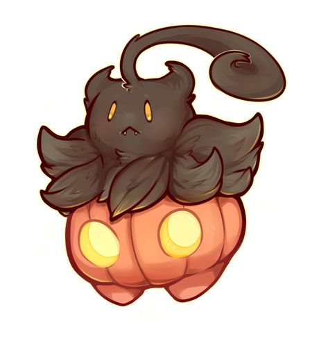 Pokemon Clipart, Pokemon Pumpkin, Halloween Pokemon, Chibi Pokemon, Black Clipart, Pokemon Halloween, Pumpkin Drawing, Cute Kawaii Animals, Halloween Drawings