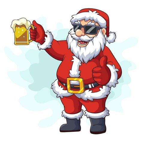 Cartoon santa claus holding drink beer Santa Claus Drink, Santa Drinking Beer, Santa Claus Pictures Cartoon, Muscular Santa, Drunk Santa, Santa Cartoon, Christmas Colouring Pages, Santa Claus Pictures, Christmas Colouring