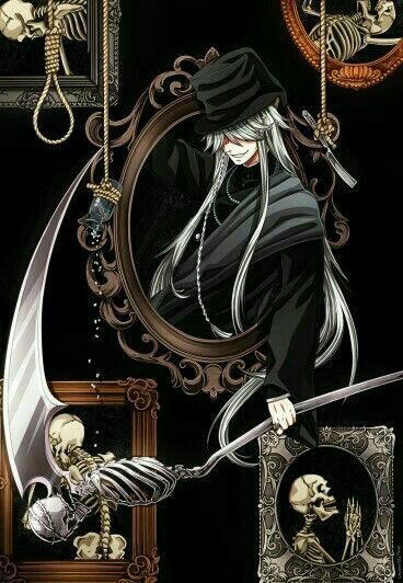 Undertaker, Grim Reaper, cool, scythe, pictures, photos; Black Butler On The Floor, An Anime, White Hair, The Floor, Anime Character, Hair, Anime, White, Black