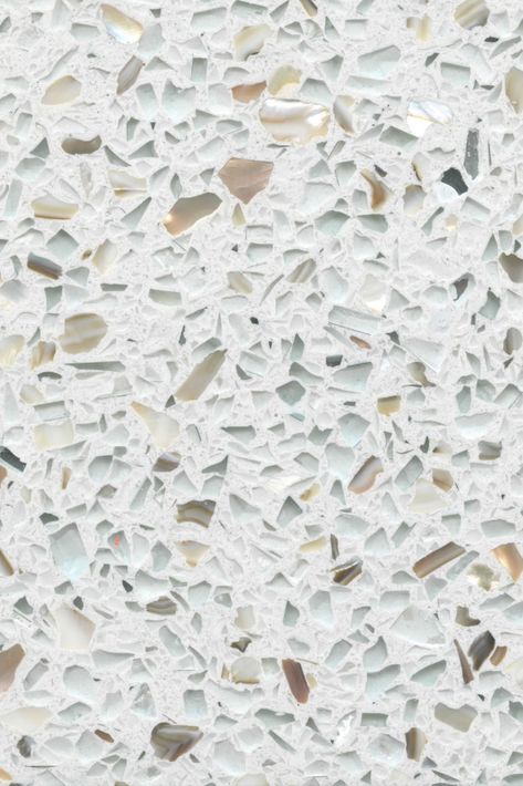 Shell Series – Shell Series 01 is a white terrazzo design using TERRAZZCO shell and glass aggregates. Specify Shell Series 01 (SH01) for poured-in-place epoxy terrazzo installations. Products: TERRAZZCO Brand Products Matrix Color: EZPour Epoxy 158 – White Aggregates: Glass, Mirror, Mother of Pearl Availability: Made to Order Projects: Commercial, Institutional, Industrial #terrazzo #shells #interiordesign #whiteterrazzo Matrix Color, Terrazzo Design, White Terrazzo, Mother Pearl, Shells, Mirror, Interior Design, Architecture, Glass