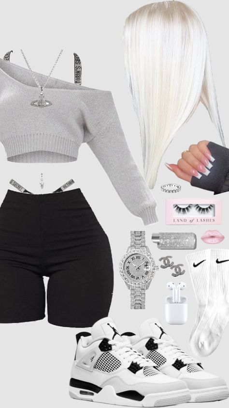 #chav #silver #pandora #blonde #nails #jordans #fit #fitinspo #outfit #outfitinspo #chavgirl #chavvy #chavy #chavv #nike #chanel #vivennewestwood #victoriassecret #baddie #comfy Chav Outfits, Cute Highschool Outfits, Stylish Summer Outfits, Trendy Outfits For Teens, Cute Lazy Day Outfits, Swag Outfits For Girls, Neue Outfits, Trendy Summer Outfits, Classy Casual Outfits