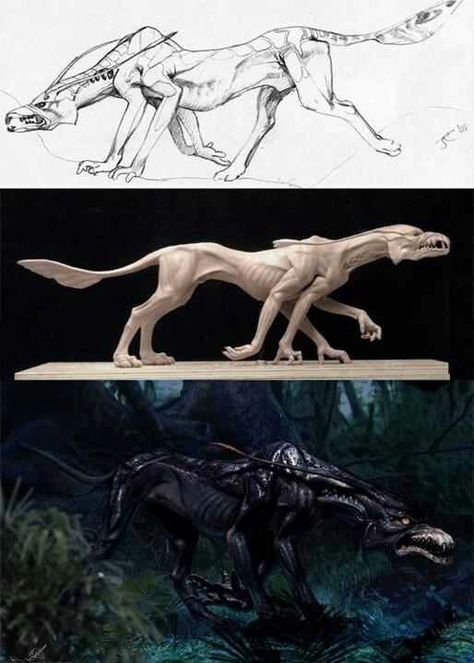 Viperwolf Concept Art Creature, Avatar Concept Art, Avatar Animals, Avatar Tattoo, Clay Sculpting, Avatar Fan Art, Avatar Movie, Fantasy Beasts, Alien Concept Art