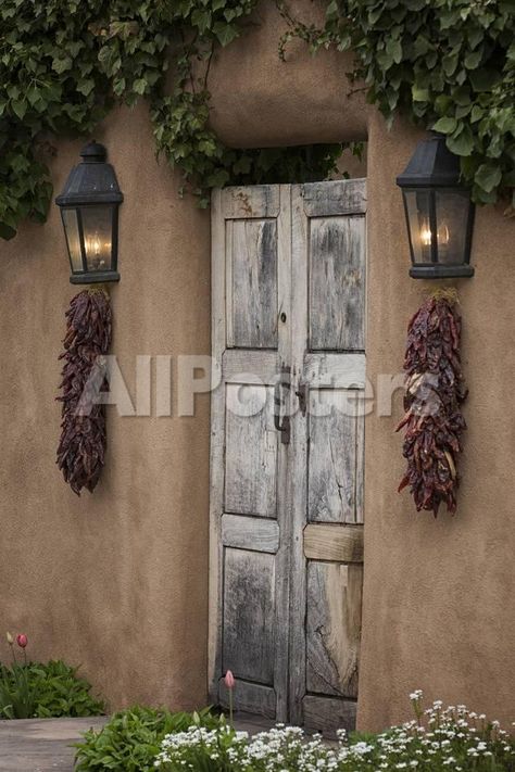 Santa Fe Decor, Santa Fe Style Homes, Southwest Home Decor, Santa Fe Home, New Mexico Santa Fe, Landscape Posters, New Mexico Homes, Modern Style Bedroom, Dome Of The Rock