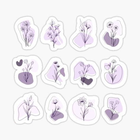 Violet Stickers Printable, Purple Stickers Aesthetic Printable, Purple Journaling, Altoid Wallet, Purple Stickers, Pink Scrapbook, Sticker Inspo, Journaling Supplies, Scrapbook Printing