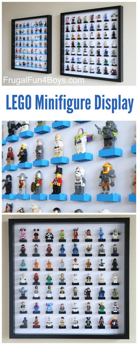 IKEA Frame LEGO Minifigure Display and Storage - Frugal Fun For Boys and Girls Lego Storage Diy, Ikea Organisation, Table Lego, Lego Storage Organization, Minifigure Display, Lego Minifigure Display, Lego Poster, Ikea Frame, Ikea Organization