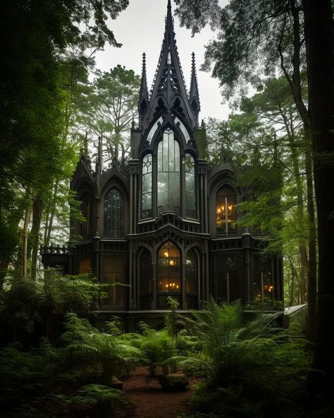 Gothic Mansions 🏡⚫️🌲🌿✨️ . . . . Conjured blending Midjourney AI, Photoshop and Topaz… | Instagram Victorian Gothic Mansion Exterior, Black Gothic House Exterior, Gothic House Interior Modern, Modern Gothic Mansion, Modern Victorian Architecture, Modern Gothic House Exterior, Gothic Manor Exterior, Gothic Castle Exterior, Modern Old House