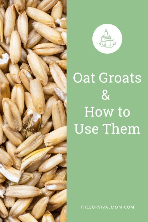 Wheat, oatmeal, quinoa -- those get boring really quick! Give oat groats a try -- here's what you need to know, including a yummy recipe, instructions for grinding them into wheat, and how to store them long-term. Whole Grain Oats Recipes, Oat Groats Recipe, Whole Wheat Oat Bread, How To Cook Millet Grain, Groats Recipe, Make Your Own Flour, Whole Grain Oatmeal, Hot Breakfast Cereal, Recipe Storage