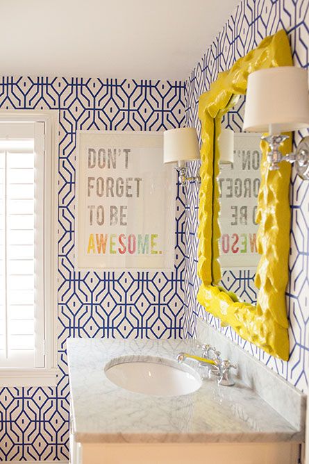 Love this quote for a bathroom or on the way out the door!! Boy Bath, Kabinet Dapur, Yellow Bathrooms, Boys Bathroom, Bathroom Redo, Girls Bathroom, Blue Bathroom, Kids Bath, Bathroom Colors