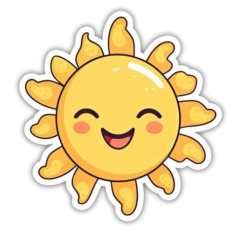 Sun Sticker, Baby Cartoon Drawing, Birthday Bulletin, Cartoon Sun, Paper Box Template, Baby Shower Clipart, Blog Backgrounds, Happy Sun, Cute Clipart