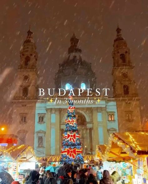 Tripscout | Travel Inspiration | Media Partnerships on Instagram: "@tworoamtheworld transports us to 4 of Europe’s most magical Christmas markets!🎅🎄

🇦🇹 Vienna, Austria: Skate under the stars and explore festive stalls ⛸️✨
📅 Nov 16 – Dec 26, 2024

🇭🇺 Budapest, Hungary: Taste Hungarian treats at Vörösmarty Square with St. Stephen’s Basilica as your backdrop 🍷🛍️
📅 Nov 17, 2024 – Jan 1, 2025

🇫🇷 Strasbourg, France: Experience France’s oldest market, full of mulled wine & pretzels 🍷🥨
📅 Nov 27 – Dec 27, 2024

🇫🇷 Colmar, France: Wander through a fairytale town lit up with 6 cozy markets 🎁🌟
📅 Nov 26 – Dec 29, 2024

So grab your warmest coat, sip some mulled wine, and get ready for a festive adventure! Which market will you visit first? 🎅✨" Budapest Vacation, Budapest Christmas Market, Budapest Christmas, Christmas Market Stall, Luxe Travel, Nice Trip, St Stephen, Have A Nice Trip, Christmas In Europe