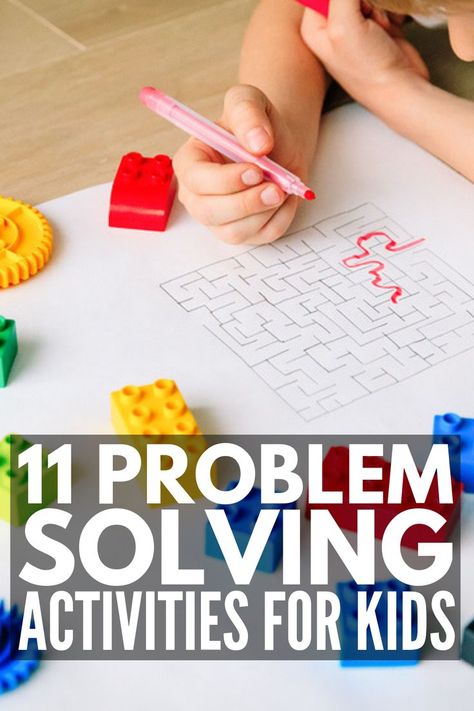 11 Problem Solving Activities for Kids | If you want to help build your child’s social, critical thinking, conflict resolution, and anger management skills, these fun and effective ideas are for you! We’ve included worksheets, team building activities, task cards, and other creative challenges for small groups that can be used at home with parents or as a team in the classroom. #problemsolvingactivities #conflictresolution #selfregulation Creative Problem Solving Activities, Problem Solving Activities For Kids, Kids Team Building Activities, Improve Social Skills, Creative Thinking Activities, Problem Solving Worksheet, Critical Thinking Activities, Problem Solving Strategies, Problem Solving Activities