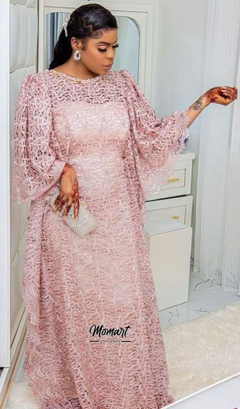 Tobaski Style, Lace Boubou Gown, Model Baye Fall Senegal, Model Dantel Robe Senegal, Bamba Couture Senegal, Senegalese Clothing Styles 2022, Lace Asoebi Styles, Lace Dress Classy, African Lace Styles