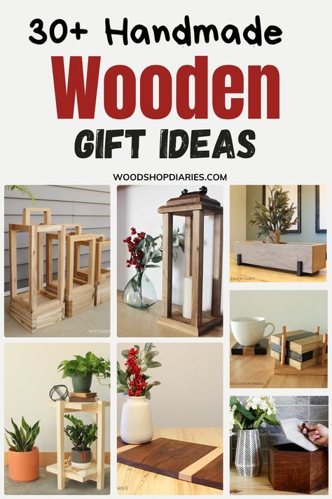 This list of 30+ handmade gift ideas are all easy beginner woodworking projects that anyone can make. 30+ simple projects for anyone on your gift giving list! Wood Making Projects, Diy Wood Small Projects, Small Wooden Projects Simple, Cute Wood Projects Simple, Home Decor Handmade Ideas, Simple Pallet Projects Diy Crafts, Wood Project Christmas Gifts, Wood Working Diy Projects, Easy Homemade Wooden Gifts