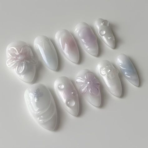 Korean Inspired Nails, Cute Korean Nail Designs, Nails Korean Style, Cute Trendy Nails, Nails Elegant, Nails Trending, Nails Luxury, Trending Nails, Blush Nails