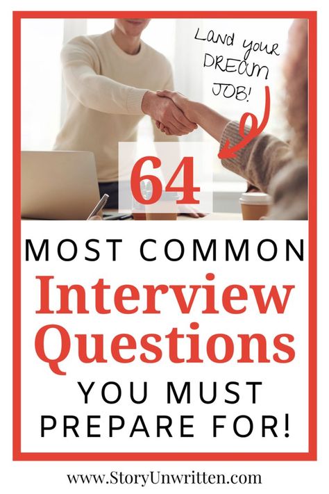 Nail your next job interview with this list of 64 common interview questions you must prepare for to land the job. Prepare with real samples of tough behavioral questions, customer service, leadership questions and more! Calm interview nerves with great interview preparation and practice. How To Interview Well, Leadership Interview Questions, Leadership Questions, Customer Service Interview Questions, Practice Interview Questions, Online Escape Room, Interview Nerves, Top Interview Questions, Interviewing Tips