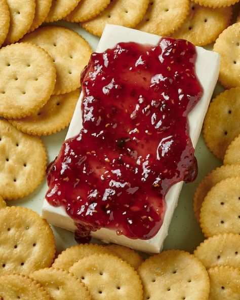 Sweet And Spicy Cream Cheese Dip, Raspberry Cream Cheese Dip, Cream Cheese With Jelly, Cream Cheese Jelly Dip, Cream Cheese And Jelly Dip, Cracker Dips, Pepper Jelly Dip, Southern Appetizers, Cream Cheese Recipes Dip