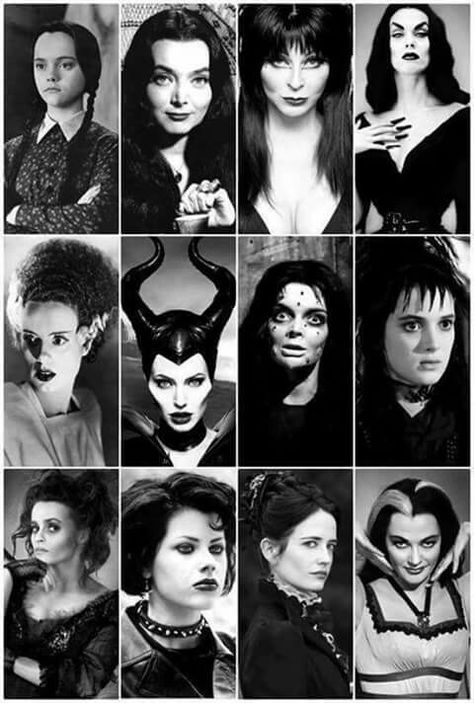 Women of Horror Addams Familie, Elvira Mistress Of The Dark, Black And White Photos, Horror Icons, Classic Horror Movies, Classic Monsters, Art Disney, Vintage Horror, Gothic Beauty